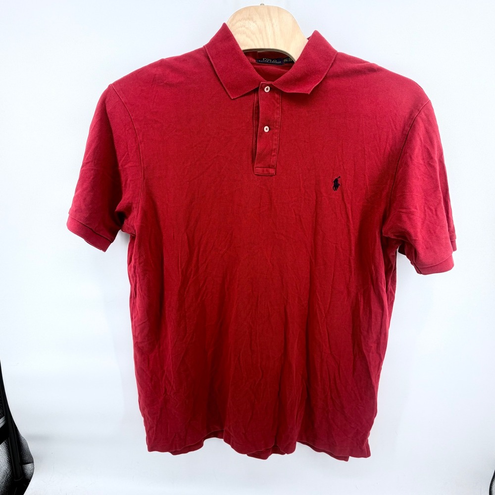 Polo Ralph Lauren Shirt Mens 2XLT Red Cotton Pique Short‎ Sleeve Big Tall Pony